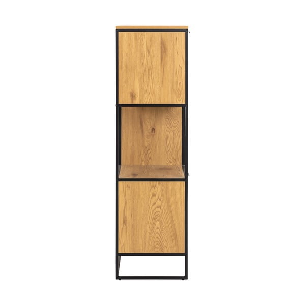 Черна етажерка за книги в дъб 85x141 cm Swindon - Actona-image-4