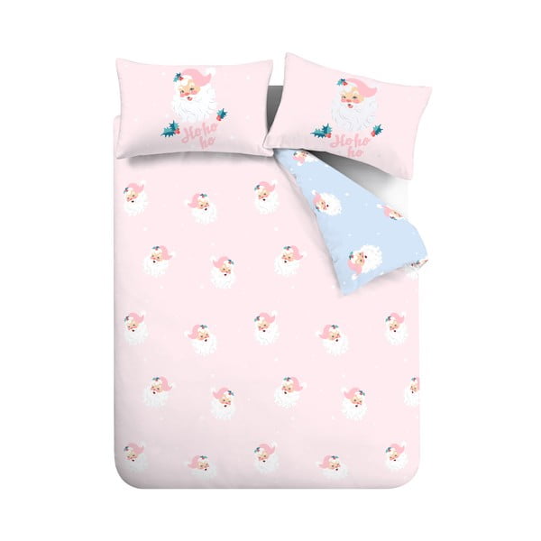 Розово двойно  спално бельо 200x200 cm Vintage Christmas Santa – Catherine Lansfield