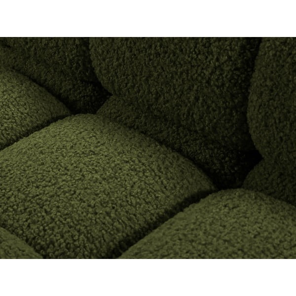 Зелен модулен ъглов диван от букле (десен ъгъл) Bellis – Micadoni Home-image-1