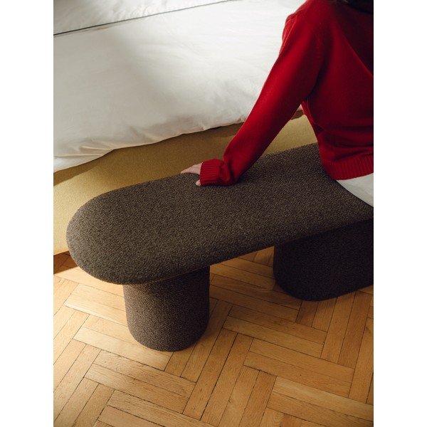 Кафява подплатена пейка от прежда с примки от букле Rull – noo.ma-image-1