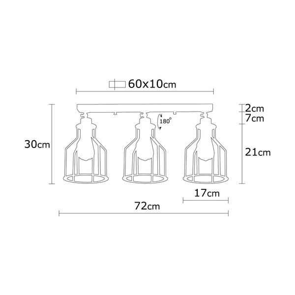 Осветително тяло за таван в черен и златист цвят с метален абажур ø 17 cm Alacati – Opviq lights-image-3