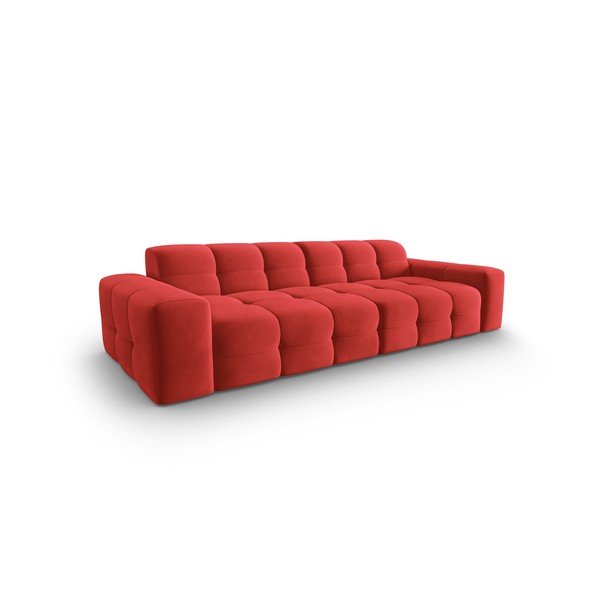 Червен кадифен диван 255 cm Kendal - Micadoni Home-image-3