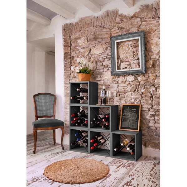 Черна стойка за вино за 12 бутилки - Compactor-image-1