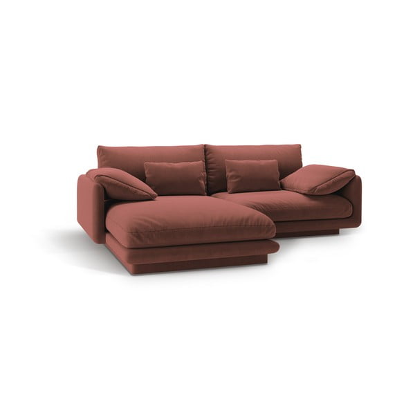 Розов кадифен ъглов диван (ляв ъгъл) Torino – Micadoni -image-2