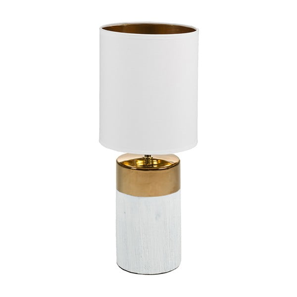 Bílá stolní lampa  se základnou ve zlaté barvě Santiago Pons Reba,  ⌀ 19 cm