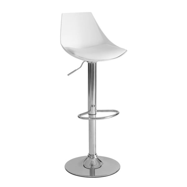 Бели бар столове в комплект от 2 бр. с регулируема височина от имитация на кожа (височина на седалката 56,5 cm) – Casa Selección