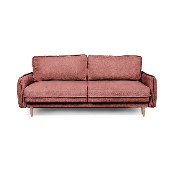 Червен разтегателен диван от плат букле 215 cm Patti - Bonami Selection