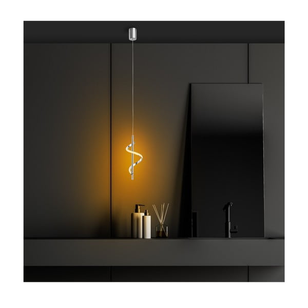 LED висящо осветително тяло в сребрист цвят ø 16 cm Likma – Opviq lights-image-3