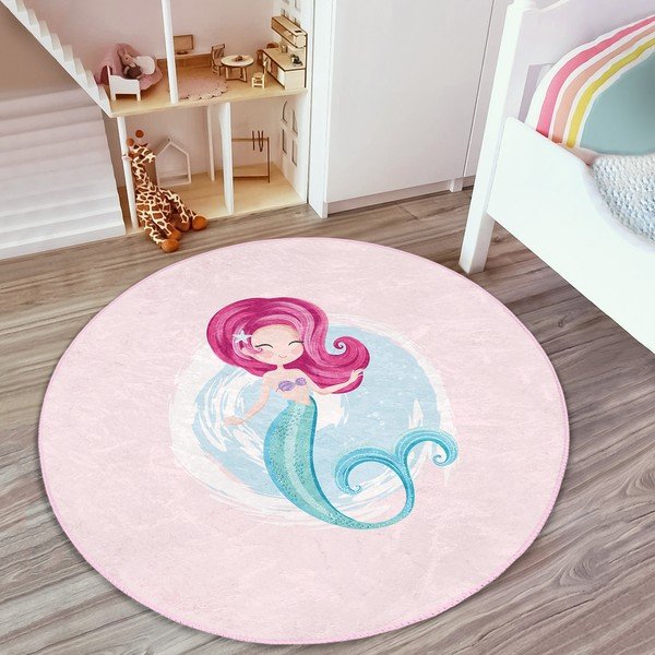 Розов детски килим ø 80 cm Comfort - Mila Home-image-3