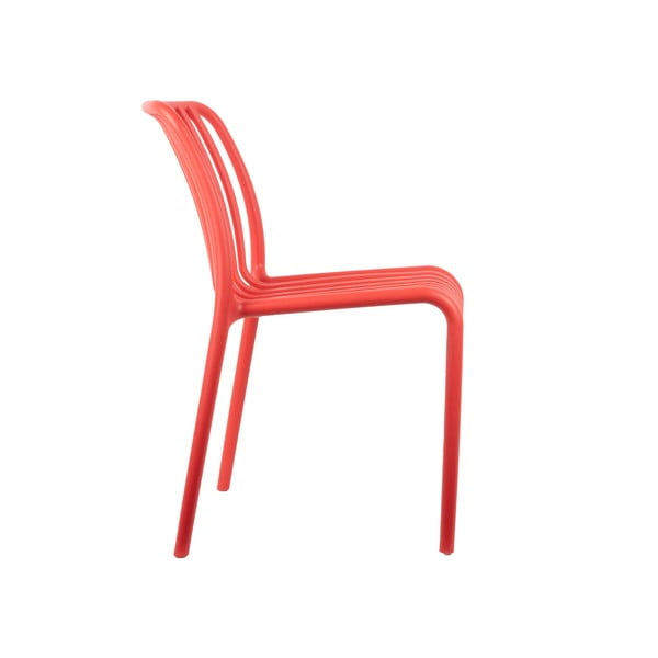 Светлочервен пластмасов трапезен стол Glee – Leitmotiv-image-1