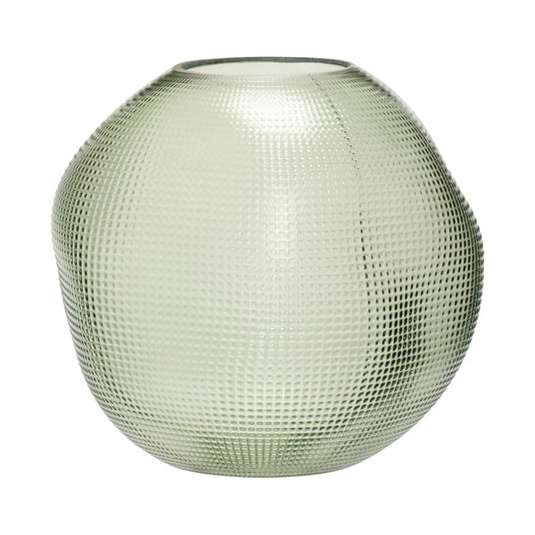 Зелена стъклена ваза Sole, височина 20 cm - Hübsch