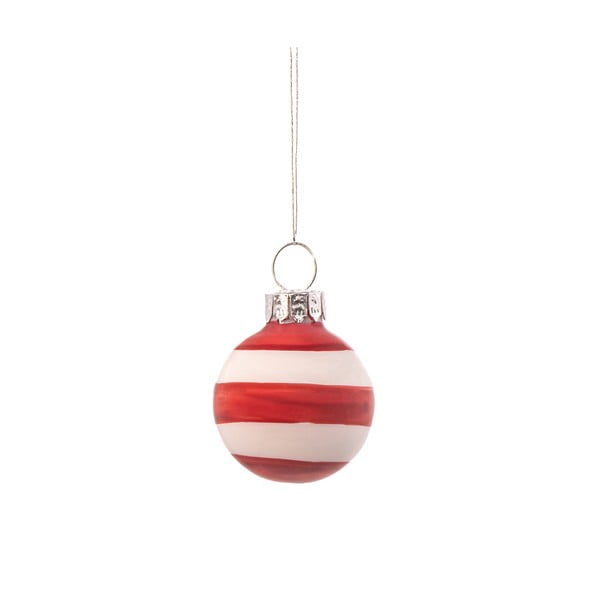 Стъклени ръчна изработени коледни топки в комплект 12 бр. ø 3 cm Bauble Stripe – Sass & Belle-image-2