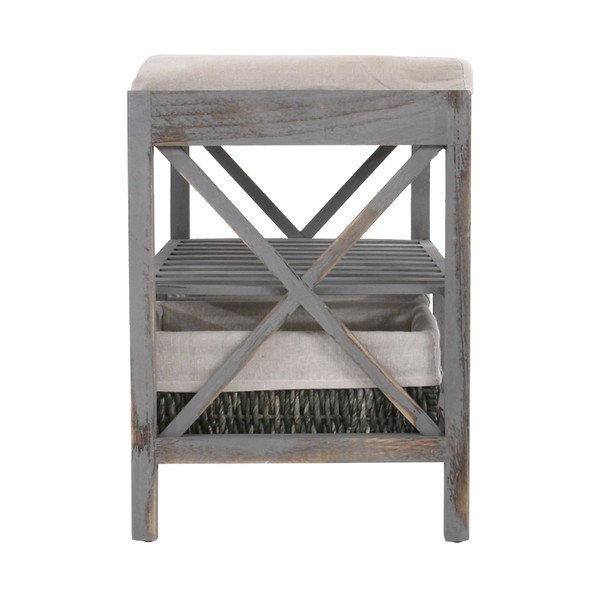 Šedý botník s lavicí Mendler Shabby-image-3