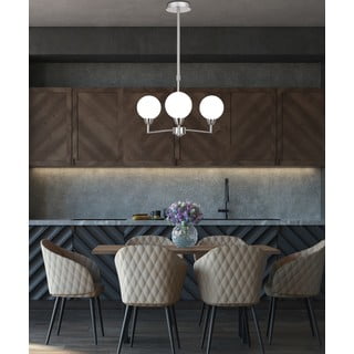 Висяща лампа в сребристо със стъклен абажур Logos - Candellux Lighting