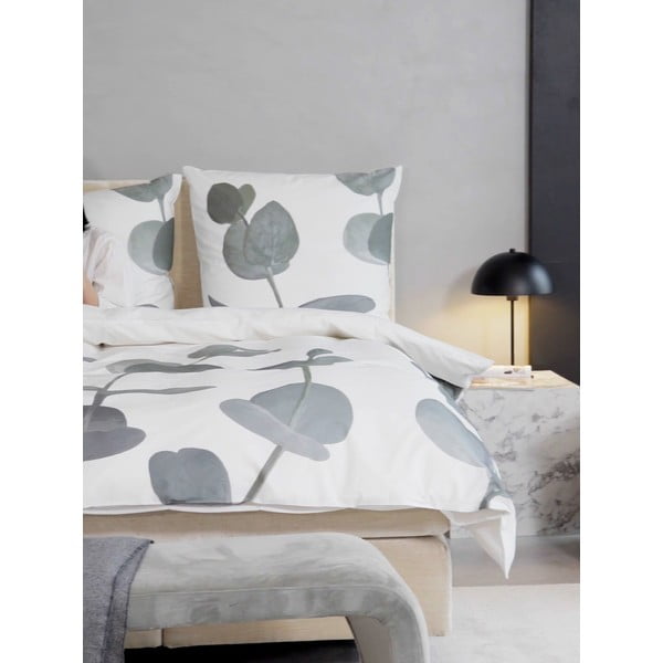 Бяло памучно спално бельо от перкал 200x135 cm Eukalyptus - Westwing Collection-image-4