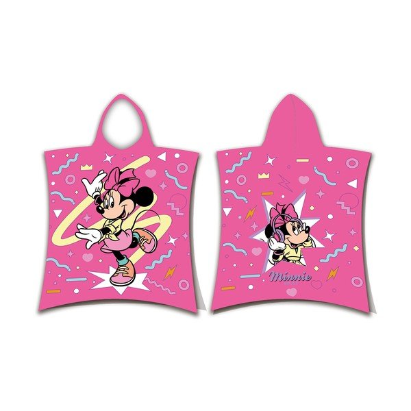 Розово памучно детско пончо размер 3-8 години Minnie "Sparkle" – Jerry Fabrics