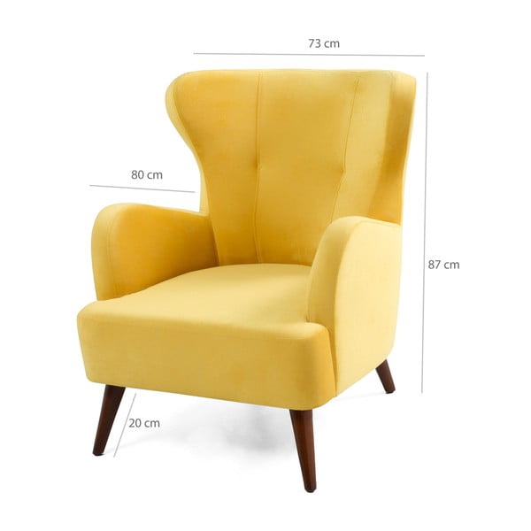 Жълт фотьойл Jane Karina - Balcab Home-image-3