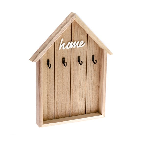 Дървен стенен ключодържател във формата на къща - Dakls