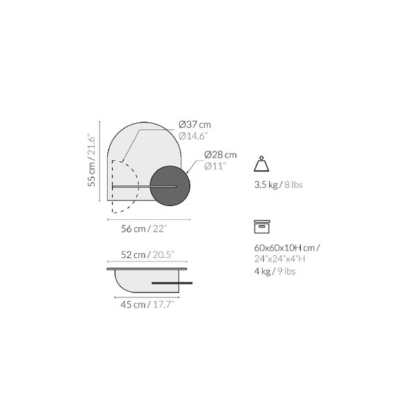 Светлокафяв модулен рафт от три части Alba L - Woodendot-image-2