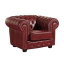 Червен кожен фотьойл Norwin - Max Winzer
