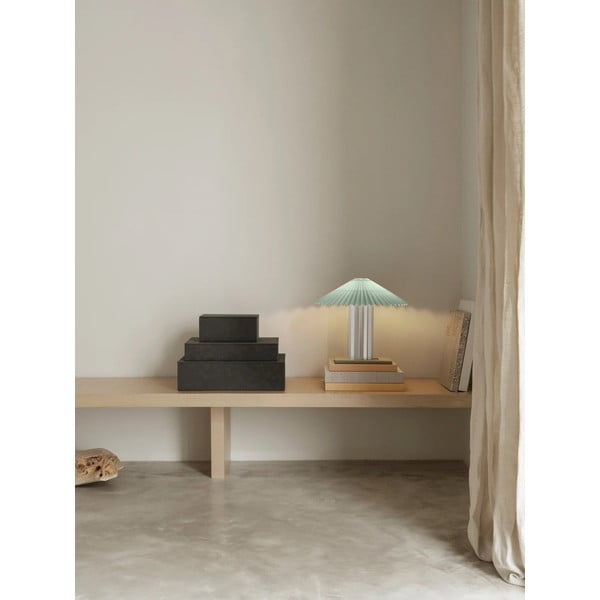 Жълта/в сребрист цвят затъмняваща се настолна лампа с текстилен абажур (височина 36 cm) Taite – Blomus-image-1