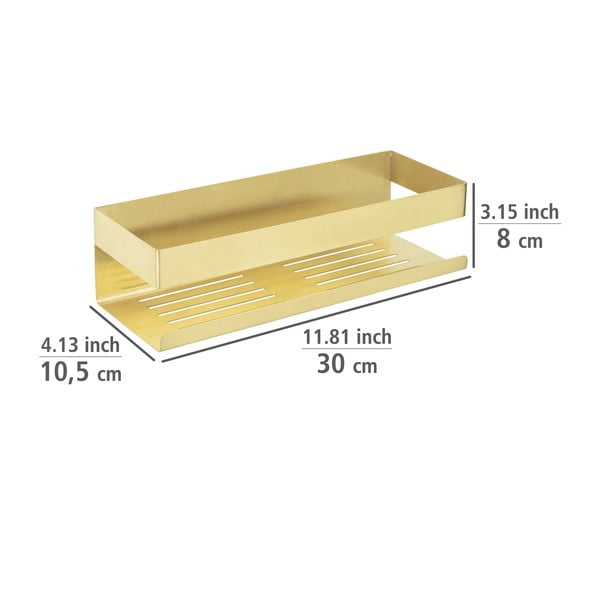 Самоносеща етажерка за баня от неръждаема стомана в златист цвят Genova - Wenko-image-3