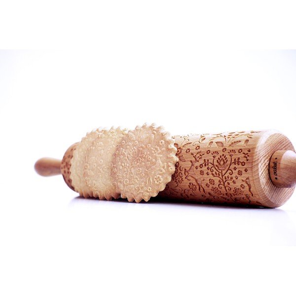 Дървен релефен валяк за тесто Folk Animals - Valek-image-3