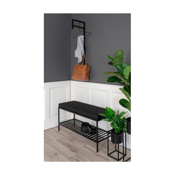 Черна метална стенна закачалка Trento – House Nordic-image-4