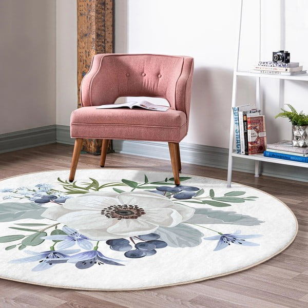 Кръгъл килим подходящ за пране и за прахосмукачки роботи ø 100 cm Comfort – Mila Home-image-4