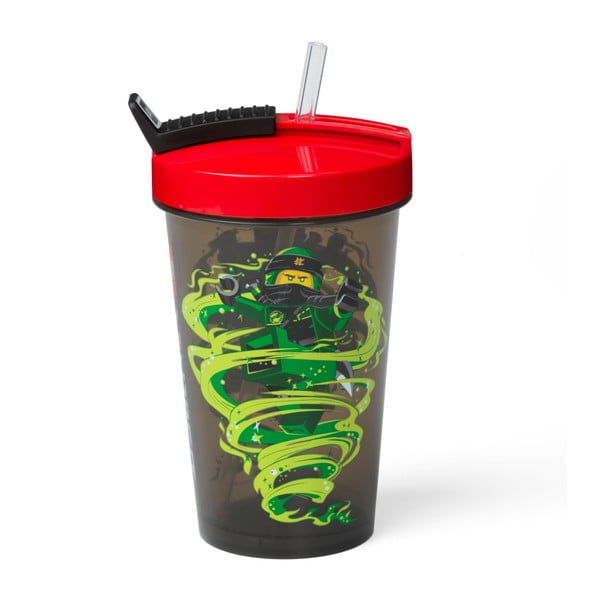 Зелена чаша с червен капак и сламка Ninjago, 500 ml Ninjago Classic - LEGO®