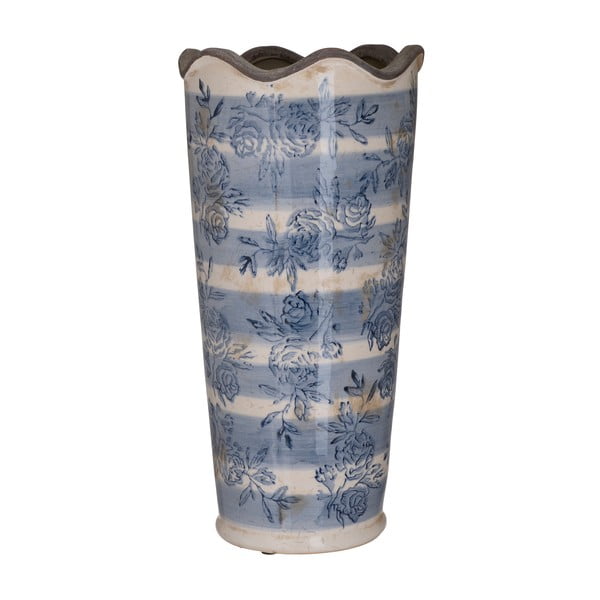 Синя и бяла керамична ваза Antigue, ⌀ 15 cm - InArt