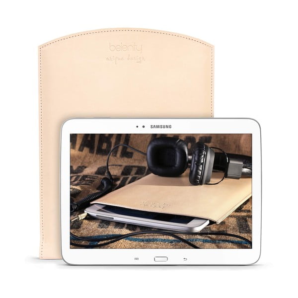 Kožený obal na tablet Samsung Galaxy 10.1 (Tab 3, 4 / Note) Cream