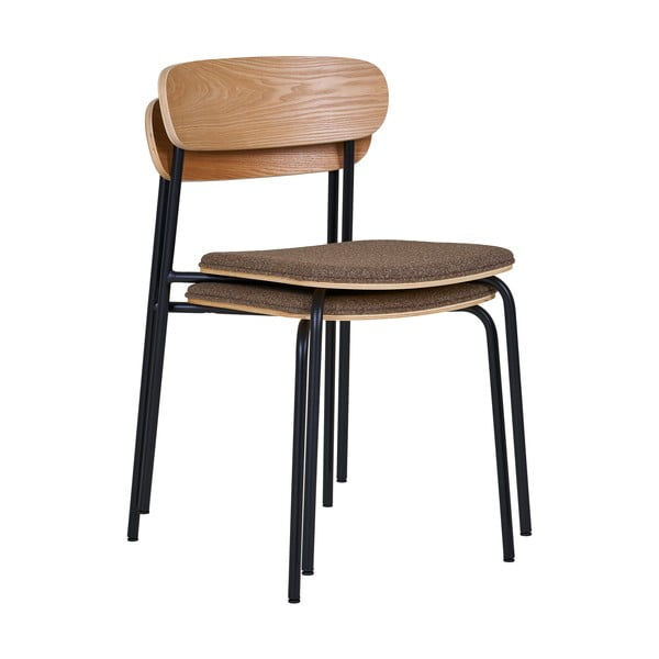 Черен/кафяв трапезен стол за подреждане от декор от ясен Estepona – House Nordic-image-4