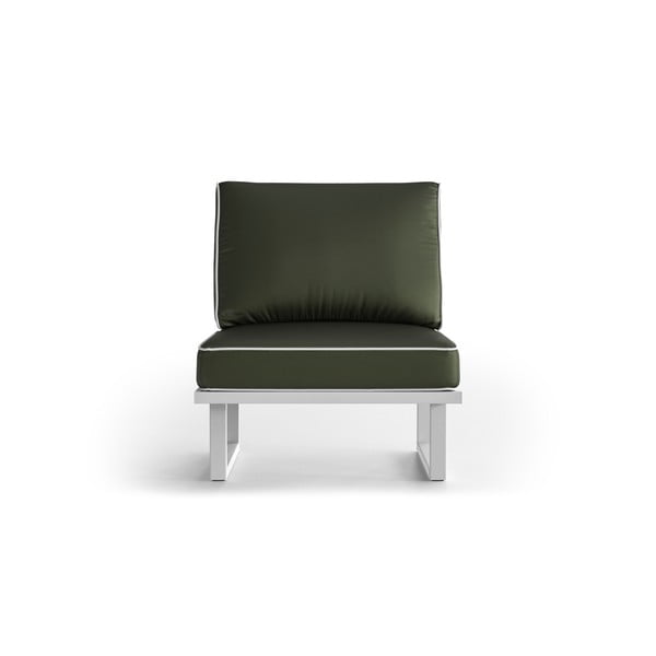 Маслиненозелен градински фотьойл с бяла тапицерия Angie - Marie Claire Home