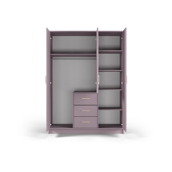 Розов гардероб с огледало 147x200 cm Burren - Cosmopolitan Design-image-4