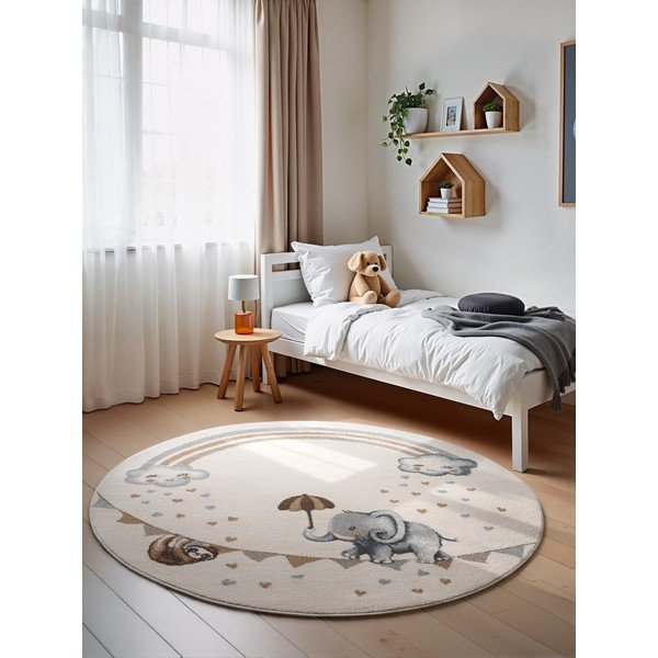 Кремав детски килим ø160 cm Walk like an Elephant Rainbow – Villeroy&Boch-image-1