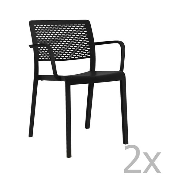 Комплект от 2 черни градински стола Trama - Resol