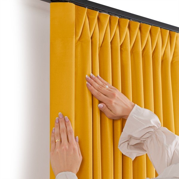 Затъмняваща завеса в цвят горчица 265x250 cm Velto – Filumi-image-2