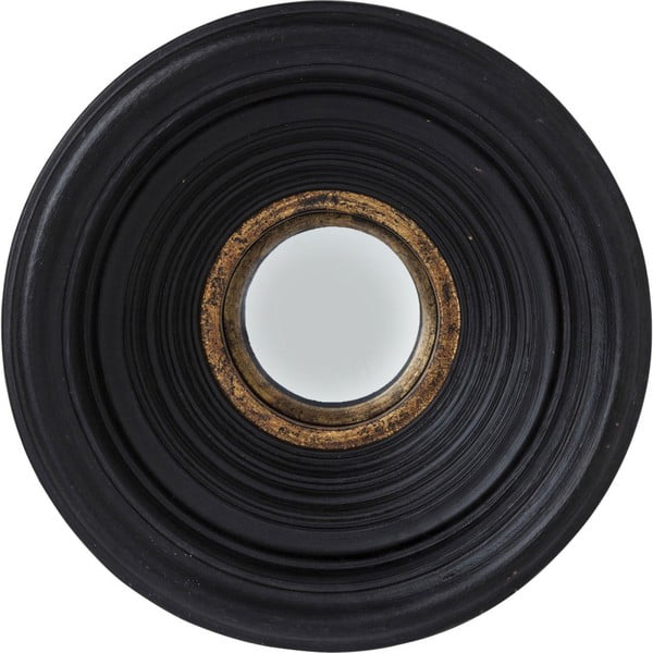 Černé nástěnné zrcadlo Kare Design Convec, Ø 38 cm