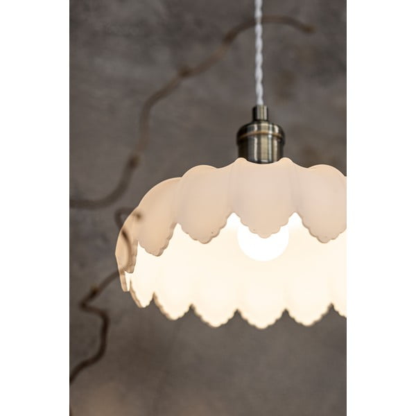 Висящо осветително тяло със стъклен абажур в бял и месингов цвят  ø 25,5 cm Kurage – Markslöjd-image-1