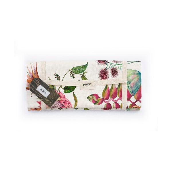 Одеяло за пикник Manta Picnic White Flores Salvajes с мотив на цветя, 140 x 170 cm - Surdic