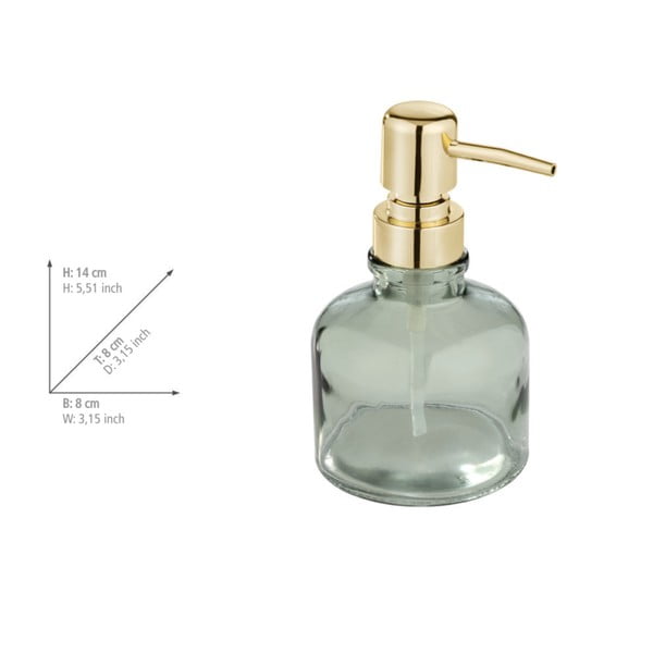 Стъклен диспенсер за сапун в цвят мента 200 ml Atessa – Wenko-image-4