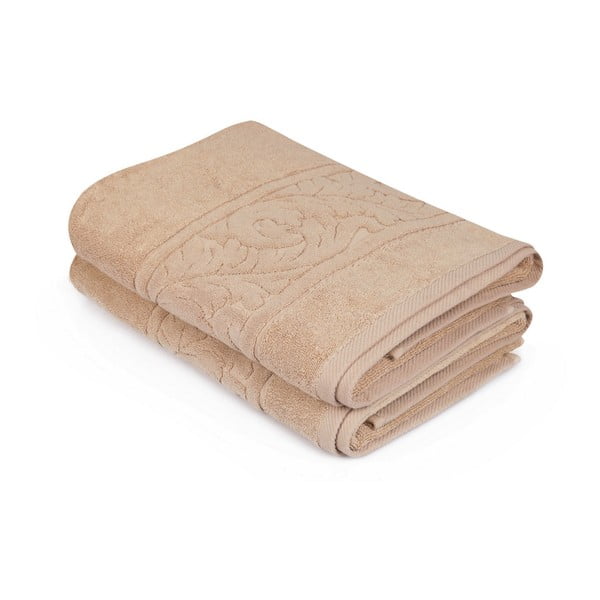 Комплект от 2 кафяви памучни кърпи Akdeniz, 70 x 140 cm - Foutastic