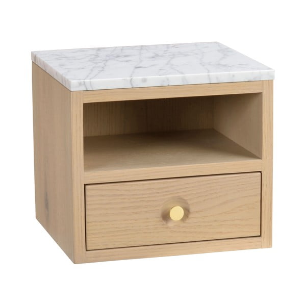 Нощно шкафче с плот от имитация на мрамор естествено Whitmore – Rowico-image-2