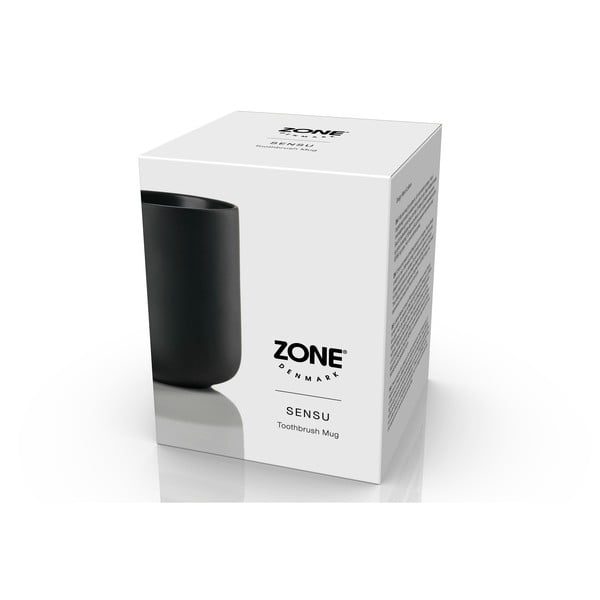 Черна керамична чаша за четки за зъби Sensu – Zone-image-4