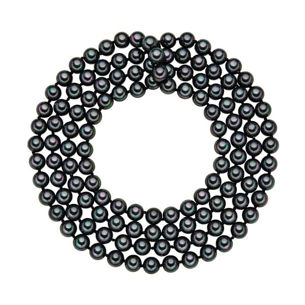 Náhrdelník s antracitově černými perlami Perldesse,  ⌀ 0,8 x délka 120 cm