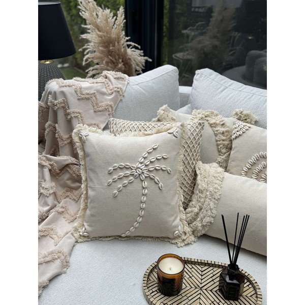 Памучна калъфка за възглавница 43x43 cm Seashells – Mioli Decor-image-2