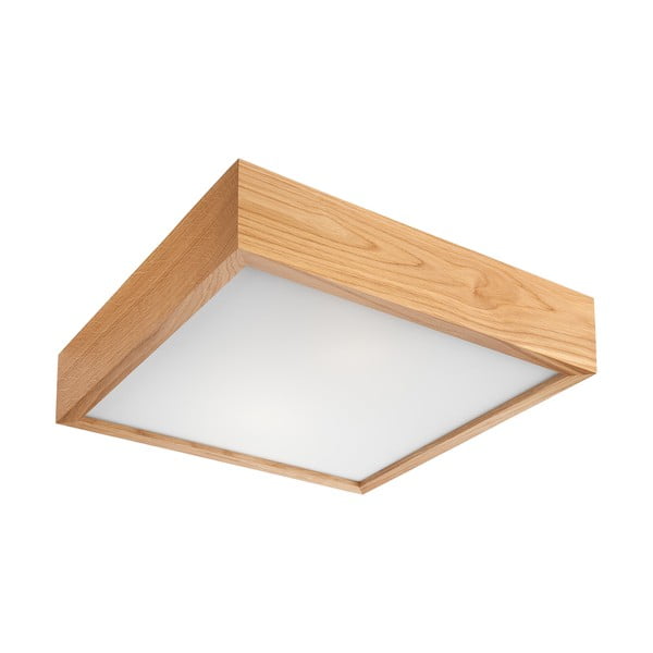 Светлокафява лампа за таван със стъклен абажур 37,5x37,5 cm Quadro - LAMKUR