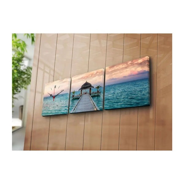 Картинен часовник На кея, 90 x 28 cm - Wallity-image-2
