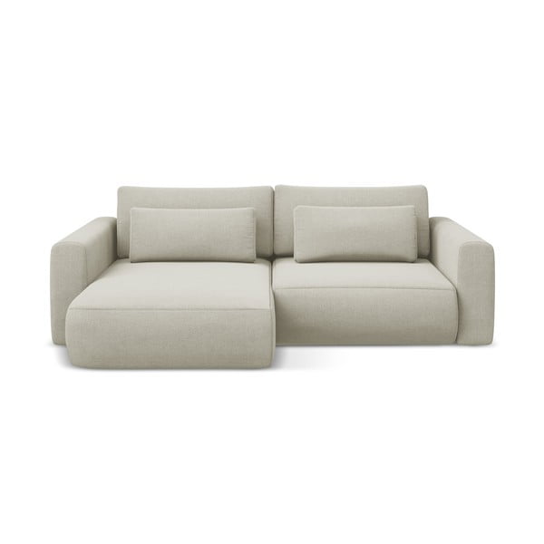 Бежов разтегателен ъглов диван с място за съхранение (ляв ъгъл) Kapua – Makamii